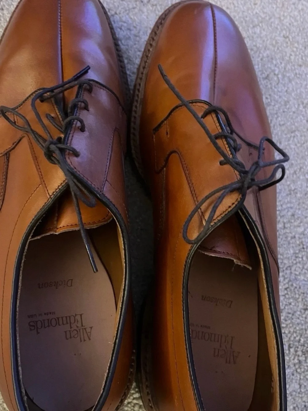 Allen Edmonds Dickson Chestnut Dress Split Toe Shoes With Dust Bags 11D